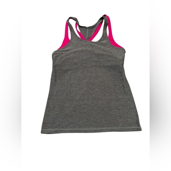 Lululemon Inspiration Tank II Layered Bra Heathered Slate Jeweled Magenta - Picture 6 of 8